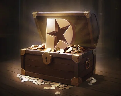 Skrzynia WonderPot pełna złotych monet